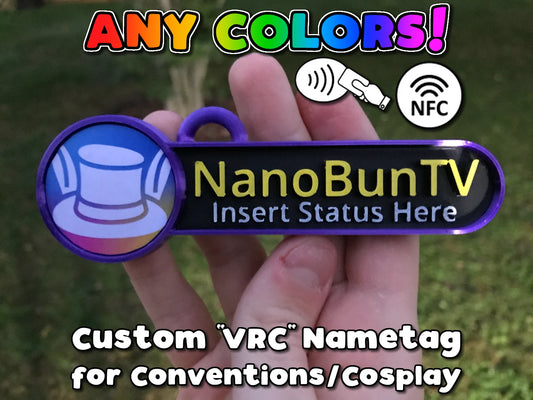 Custom VRChat Nametag - ANY Colors - Great for conventions/cosplay/etc.