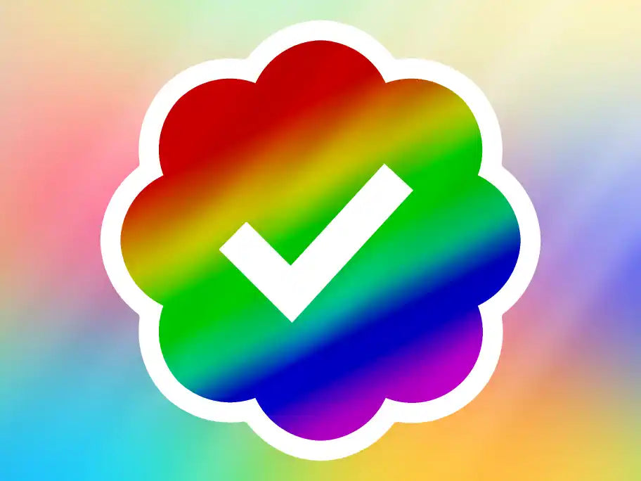 Verified Gay Sticker, LGBTQ Pride (55x55mm)