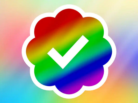 Verified Gay Sticker, LGBTQ Pride (55x55mm)