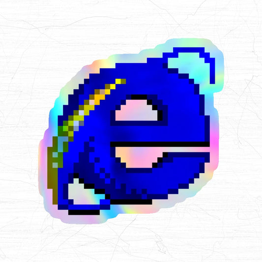 Holographic Y2K Internet Explorer Sticker, Retro Windows 98 (48x48mm)